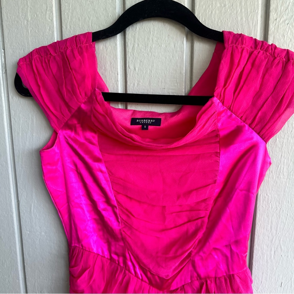 Burberry 100% Silk Pink Mini Dress